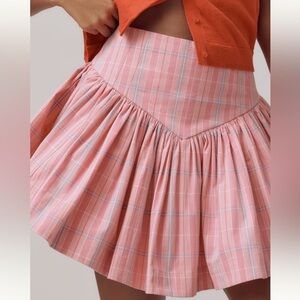 Maeve Basque-Waist Flirty Mini Skirt